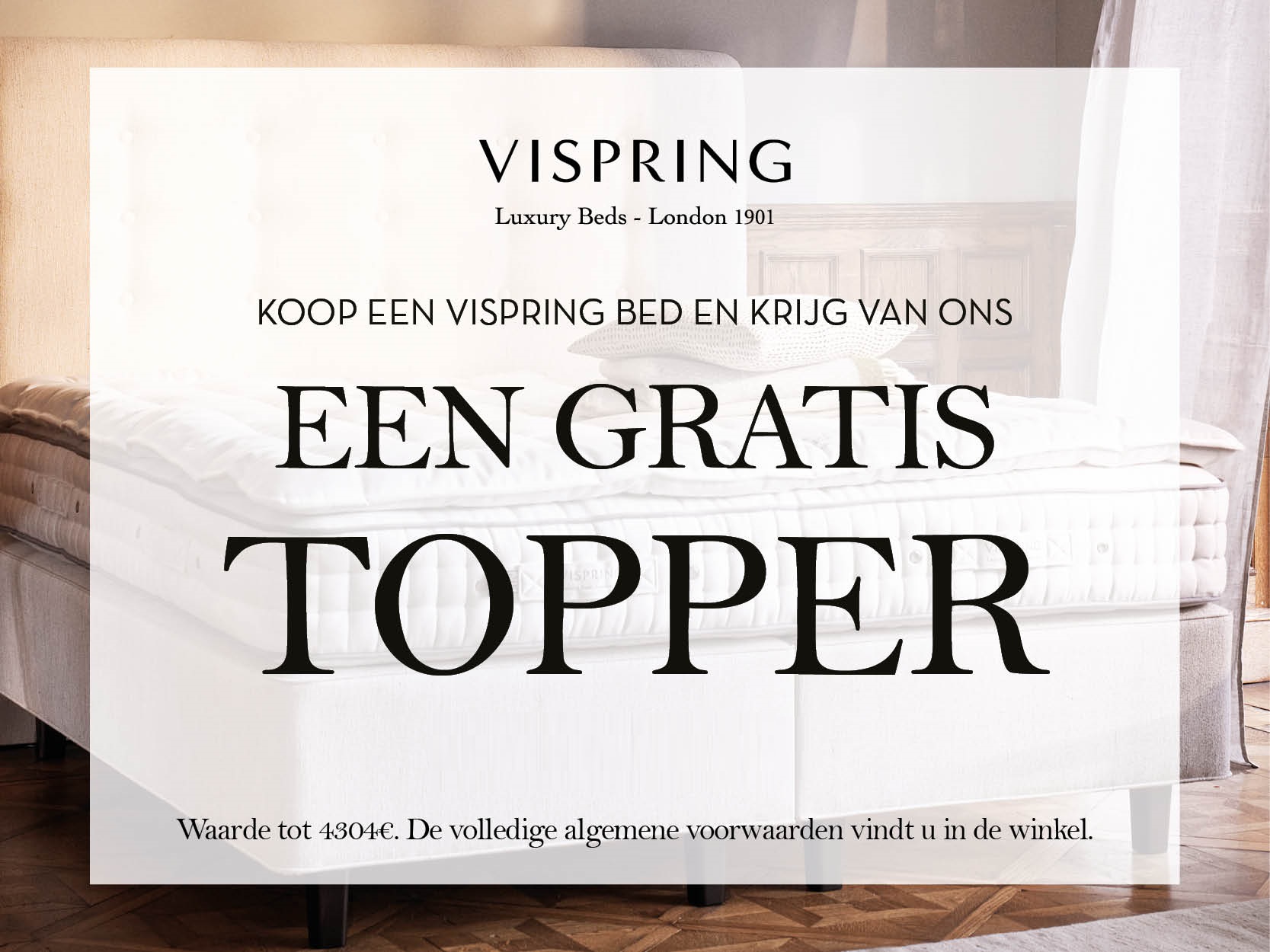 Vispring topper gratis actie